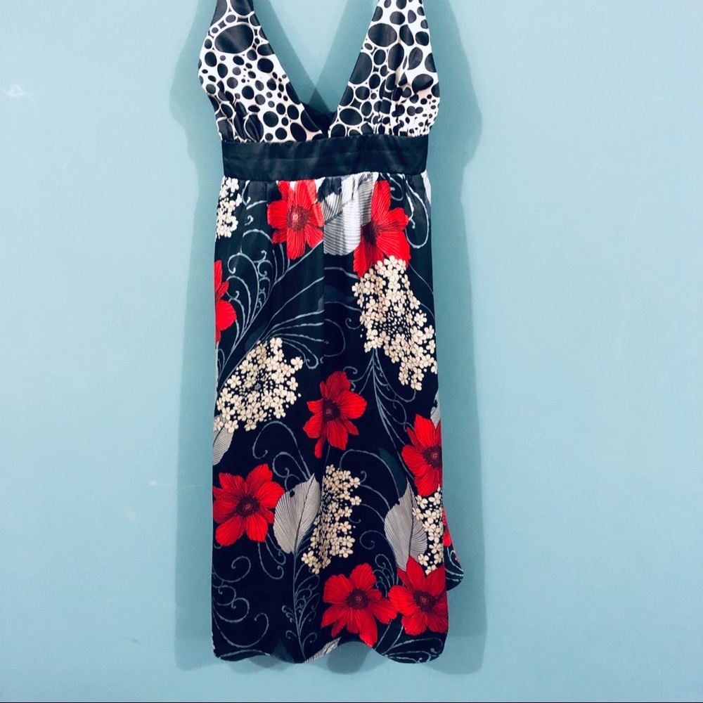 Vintage dot & floral print dress